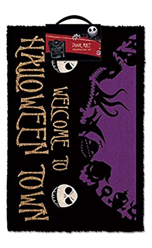 Nightmare Before Christmas Halloween Town Doormat, Coir, Multi-Colour, 40_x_60_cm