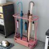 AANAN Umbrella Stands,Office Metal Umbrella Stand Holder, Modern Large Umbrella Rack with Hooks and Removable Drip Tray, for Hallway Entryway Ind