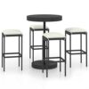 TJLSS 5 Piece Patio Bar Set With Cushions Poly Rattan Stylish Garden Bar Set Easy To Clean (Color : A, Size : Taille unique)