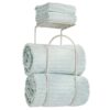 mDesign Metal Towel Shelves – Towel Rack for The Bathroom – Practical Bathroom Accessories Holder for Both Large and Small Towels – White