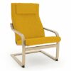 Vinylla Armchair Replacement Cover Made for Ikea Poang Chair (Cushion Design 2, Polyester - Yellow)