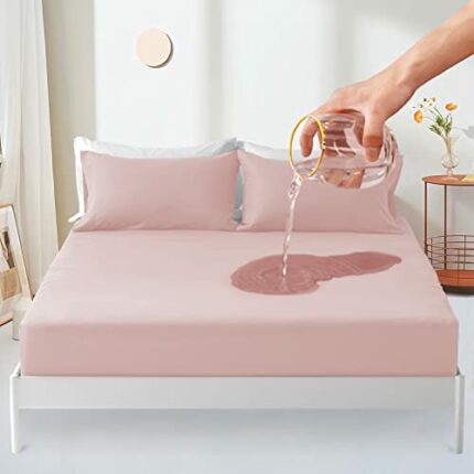 Waterproof Mattress Protector Single,90x190cm Mattress Covers, 30cm Deep Pocket Fitted Sheet, Mattress Protector with Elastic Rubber Band double