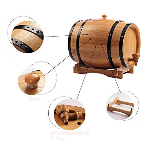 PIBM Stylish Simplicity Wine Shelf Bileless Oak Casks 5 Liters of Baked Oak Barrels from Vats, Wood Color , b