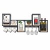 Wine Bottle Racks Wall-Mounted | Wood Metal Wine Glass Holder |Suspended Wine Goblet Stemware Holder |Wine Shelfing Storage Unit Shelves