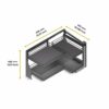 Emuca - Titane pull out corner module for kitchen furnitures, opening to the Left, Anthracite grey, Steel and Wood