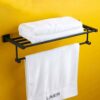 N/A Black Towel Rail, Stainless Steel Towel Rack, Thick Towel Rack, Size 60x22x13.5 Cm - Towel Rack