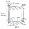 WENKO 20640100 2-Tier Corner Rack Classic - fixing without drilling, Steel, 26.5 x 26.5 x 19.5 cm, Chrome