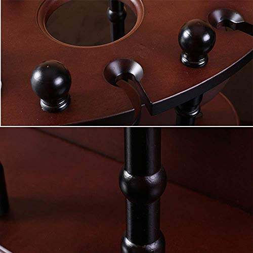 PIBM Stylish Simplicity Wine Racks Free Standing Wine Glass Holder,Round Ding,Solid Wood Creative Wine Display with 6 Glass Rack Amp; 1 Bottle Ho