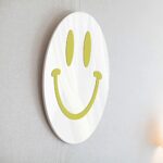 Visgo Preppy Room Decor Smiley Face Mirror - 11.8 Inches Aesthetic Wall-Mounted Mirror for Teen Girls Bedroom, Wall Decor, and Dressing Table | E