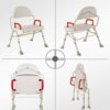 Bath Stools,Old Man Bath Chair Aluminum Alloy Folding Widened Bathroom Chair Shower Stool Large Load-Bearing