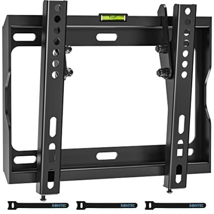 BONTEC Low Profile TV Wall Mount Bracket for Most 17-45 inch LED/ LCD/ OLED Plasma Flat Screen TVs, Ultra Slim Tilt Wall Mount up to 30kg, Max VE