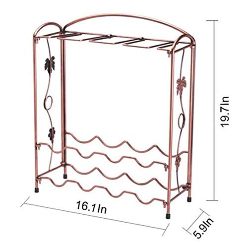 OUSIKA Wine Racks,Wine Bottle Rack,Free Standing Metal Wine Holder Iron Art 8 Bottles Wines Glass Racks for Bar Cabinet Pantry Kitchen Display Ra