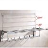 Wall Mounted Bath Towel Rack Bathroom Shelves with Hooks, Multifunctional Foldable Wall Mounted Double Storage Holder, Polished 304 Stainless Ste
