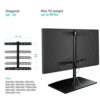 ONKRON Universal Swivel Table Top TV Stand for 32-75 Inch LED LCD Flat or Curved Screen TVs up to 40 kg -Tempered Glass TV Stand Base - Height Ad