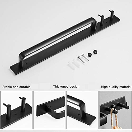 Gabriera Towel Bar with 2 Hook for Bathroom Kitchen 15.7" Towel Holder Rack Wall Mounted Aluminum