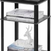 YEAKOO Side End Table, 3-Tier Nightstand Coffee Table,Rectangle Storage Side Table with Fall-arrest Tray, Office Living Room Bedroom Small narrow
