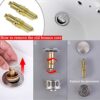 JINXM 2pcs Basin Pop Up Clack Slotted Plug Bolt Assembly Basin Pop Up Click Clack Plug Bolt Replacement Assembly Screw for Most Sink Bath Tub Bas