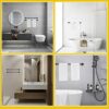 24 Inch Matte Black Towel Bar, Bathroom Towel Holder Kitchen Dish Cloths Hanger SUS304 Stainless Steel Bath Towel Hangers for Bathroom Wall(2 Pac