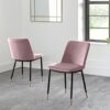 Julian Bowen Set of 2 Delaunay Dining Chairs, Dusky Pink, Height: 83, Width: 50, Depth: 59cm