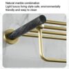 HIGOH Towel Racks,Bathroom Towel Rack Wall Mounted Towel Holder,Light Style Natural Marble Towel Rack,Bathroom Rack,Bathroom Hardware