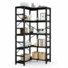 NUMENN 5 Tier Corner Bookshelf, Modern Corner Bookcase, Large Open Shelf Bookcase, Tall Bookshelves Storage Display Rack for Bedroom, Living Room