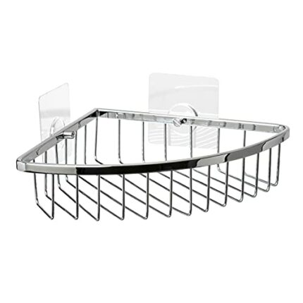 Tatay Krom Corner Shower Shelf, 2 Heights, 100% Stainless Brass Brass, Functional Design, 5 Year Warranty, Includes Quick & Fix Kit, Measures 20