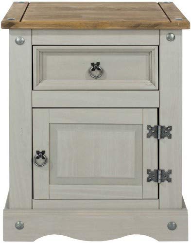 Core Products, Corona Grey 1 Door, 1 Drawer Bedside Cabinet