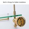 Glass Shelf Wall-mounted Bathroom Shower Room Towel Rack Convenient and Practical Single-layer Kitchen Storage Rack