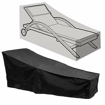 Kaxich Sun Lounger Cover, Waterproof Outdoor Garden Sunbed Recliner Protective Cover Patio Furniture Cover 208 x 76 x 41/79cm (82" Lx30 Wx16/31 H