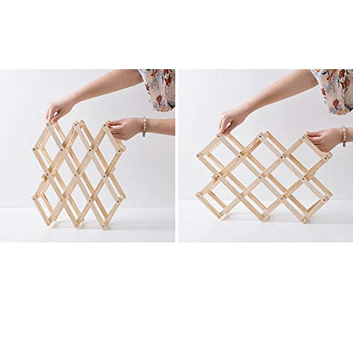 Yalych Foldable Wooden Countertop Cabinet Wine Holder Storage Stand Cellar- Free Standing - Perfect for Bar, Wine Cellar, Basement, Cabinet, Pant