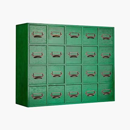 GoooodGift Apothecary Cabinet with Drawers 20 Wooden Drawers Organizer Storage Library Card Catalog Cabinet Tea Organizer for Cabinet Chinese Apo