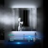 Tokvon® Galaxy Bathroom Mirror Cabinet with LED light Wall Mounted with dual plug shaver socket Anti-fog Demister Adjustable Dimmer 650 x 600mm A