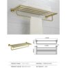 HIGOH Towel Racks, Bathroom Towel Rack Wall Mounted Towel Holder,Bathroom Accessories Towel Rack Shelf,Brushed Towel Hanger,Wall Mounted Towel Ho