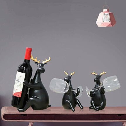 PIBM Stylish Simplicity (Black Restaurant Wine Rack Wine Cooler Decorations Ornaments Decorated in Scandinavian Style Creative Home Decorations D