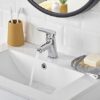 Bristan Orta Chromed Bathroom Basin Sink Monobloc Single Hole Mixer Tap Faucet with Clicker Pop Up Waste (OR BAS C)