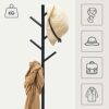 YOUDENOVA Small Coat Rack with Bench, Entryway Bench with Coat Rack, Multifunctional Coat Tree for Living Room, Bedroom, Black