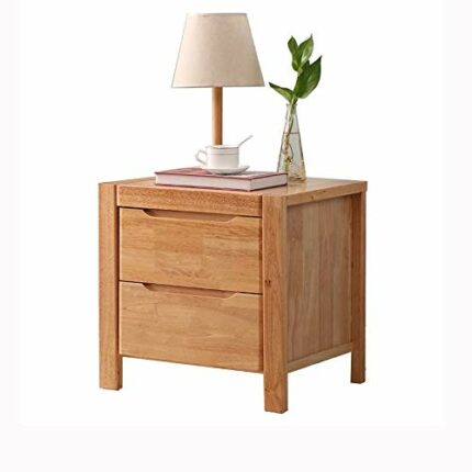 N/A Solid Wood Simple Wood Color Bedroom Bedside Table, Mini Storage Bedside Table