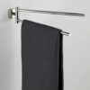 WENKO Mezzano towel rail with 2 movable arms, enough space for 2 towels, made, shiny stainless steel, 5.5 x 9 x 41.5 cm.