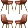 dining chair Kitchen Dining Room Furniture Chairs Modern Dining Chairs Set Of 4 Kitchen Living Room Chairs Artificial Leather Soft Seat and Golde