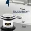 Victoria Bathroom Sink Tap for Basin with Pop Up Sink Plug Dual Cross Lever Chrome Brass Swan Neck Bathroom Tap Mixer Traditional Basin Mixer Tap