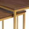 ASPECT Regis Set of 2 Nesting Side Table (Walnut/Gold, 40x40x45(H) cm)