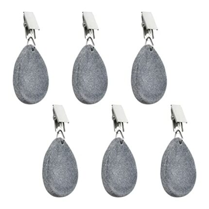 Morobor Tablecloth Weights Clips, 6pcs Tablecloth Weights 0val Shape Stone Table Cloth Weights Metal Clip for Outdoor Picnic Family Dinner Table