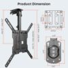 PUTORSEN 23-55 inch Ceiling TV Bracket Flip Down, Manual Folding Ceiling TV Mount, Height Adjustable Swivel Flip Down TV Bracket for Flat & Slopi