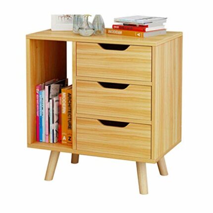 CZDYUF Bedside table with 3 drawers and multi-purpose storage shelf for home furniture