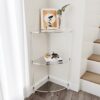 Eglaf Acrylic Triangle End Table - 3 Tier Corner Side Table - Small Corner Table for Living Room, Bedroom, Bathroom - 11.8'' L x 11.8'' W x 26 ''