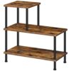 HOOBRO Narrow Side Table, Slim Bedside Table, Small Storage Side Table with 3-Tier Shelves, Industrial Sofa Side Table for Small Spaces, Living R