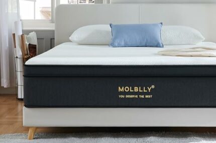 Molblly Double Mattress,8.7 Inch Medium Firm Spring Mattress for Pressure Relief & Comfort Sleep,CertiPUR-US Certified Pocket Sprung Mattress in