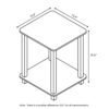 Furinno Simplistic 2-Pack End Table, Side Table, Nightstand, Columbia Walnut/Black