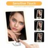Travel Makeup Mirror with Lights, Rechargeable Vanity Mirror with 360°Stan, 1500mAh Battery LED Lighted Cosmetic Mirror 3-Color Light Modes Dimmi