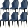 Kitchen Dining Room Furniture Chairs Modern Water Proof PU Leather Dining Chairs Set Of 6 Side Chair with Metal Legs for Living Room Bedroom Kitc